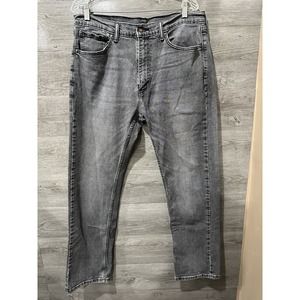 Levi's 505 Jeans Mens 36x32 Straight Leg 100% Cotton Denim Black Gray Wash